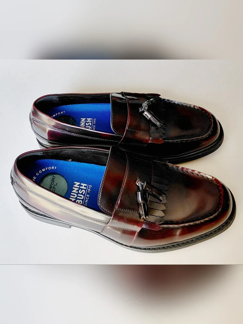 NUNN  BUSH  Men’s Kiltie Burgundy Leather  Tassel Loafers Size 11W